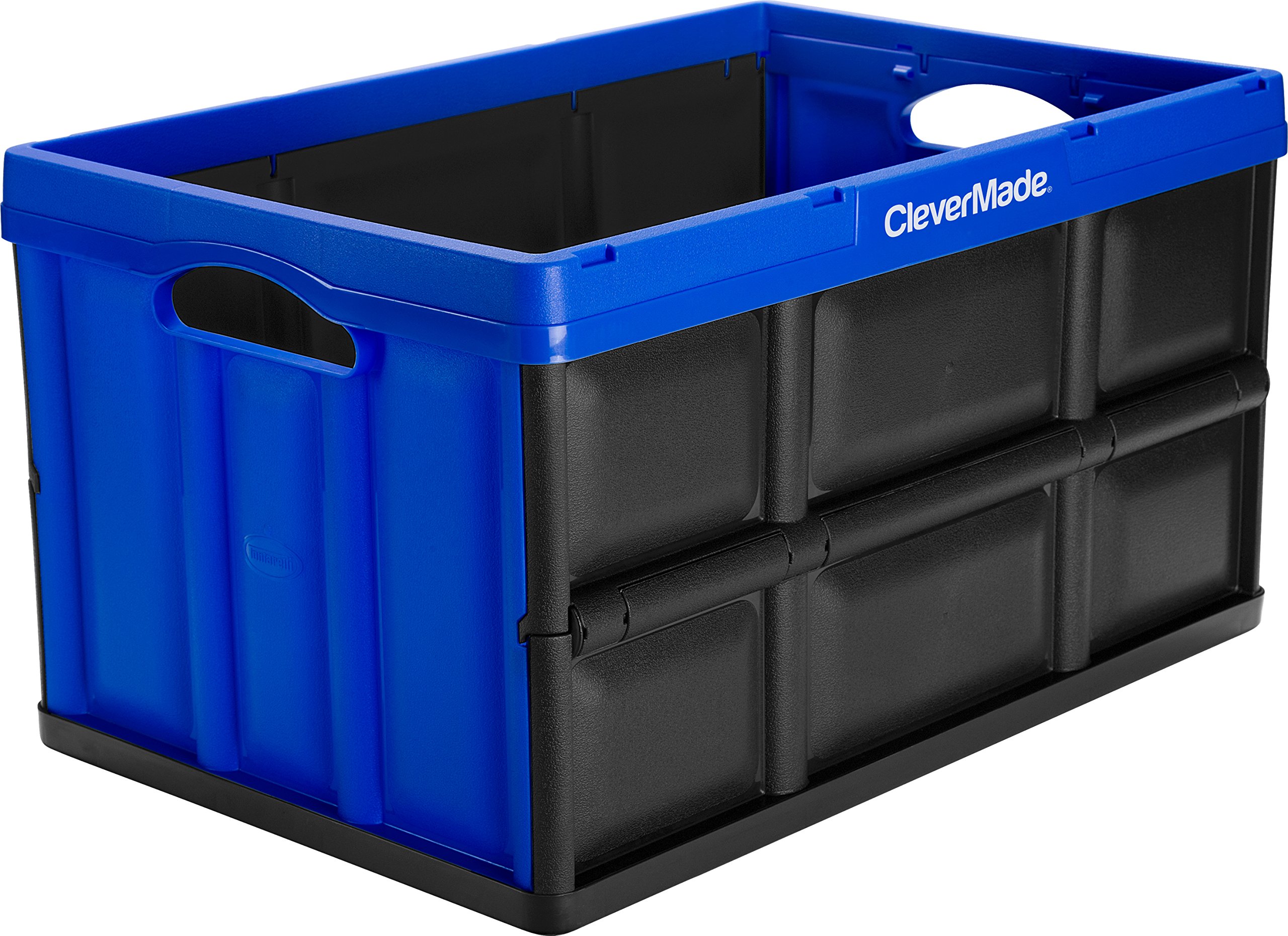 CleverMade Collapsible Storage Bins, 62L 1 Pack, 100lb Stackable Royal Blue