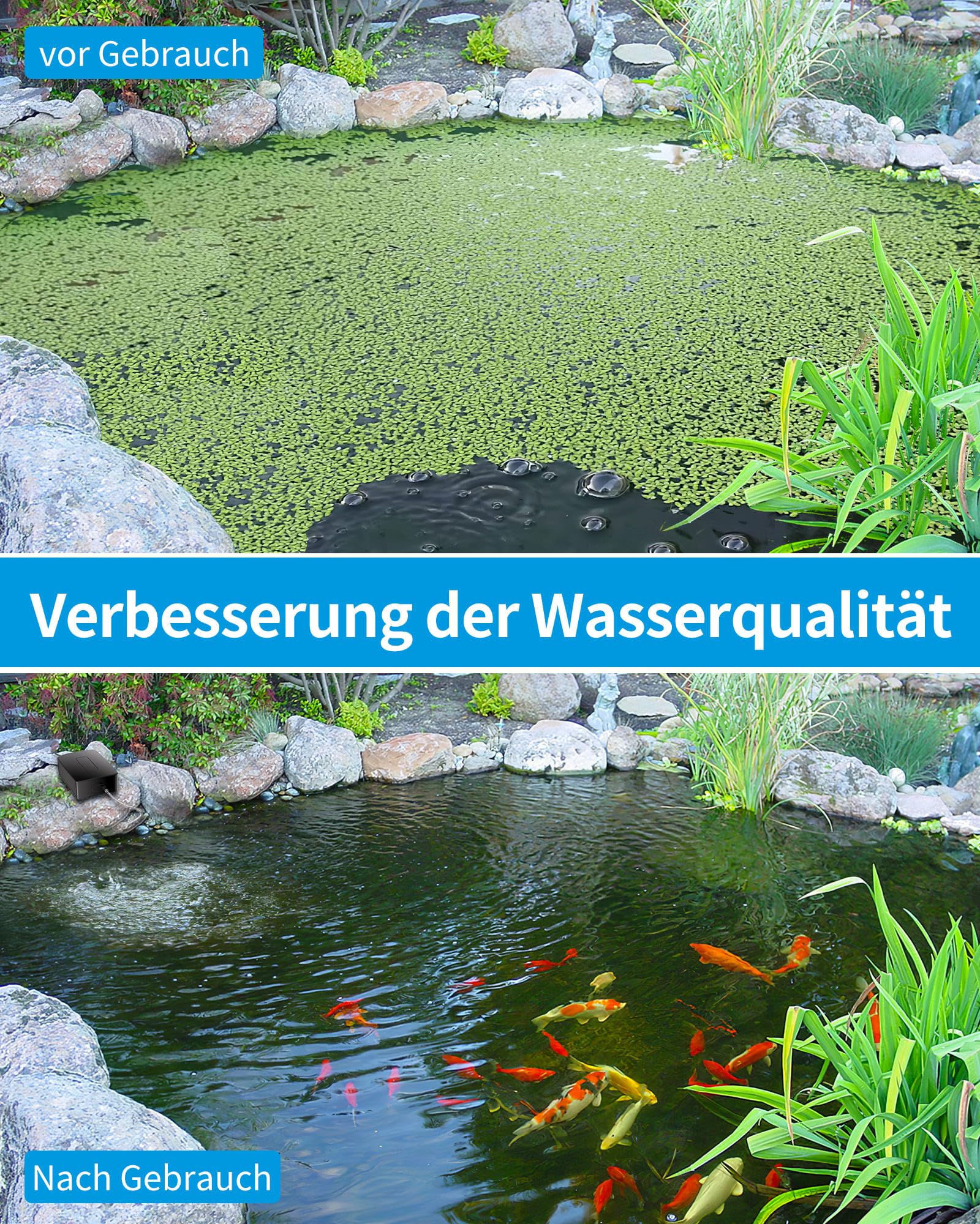Biling Solar Teichbelüfter mit akku, 2.5W Solar Sauerstoffpumpe für Teich Teichbelüfter Solar Aquarium Sauerstoffpumpe 3 Modi Luftpumpe, Teich Sauerstoffpumpe Solar für Wasserzirkulation im Garten