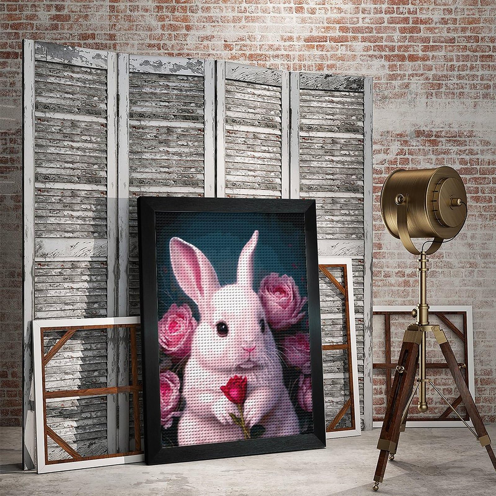 Amazon | ダイヤモンドアート かわいいウサギ ダイヤモンド刺繍 全面