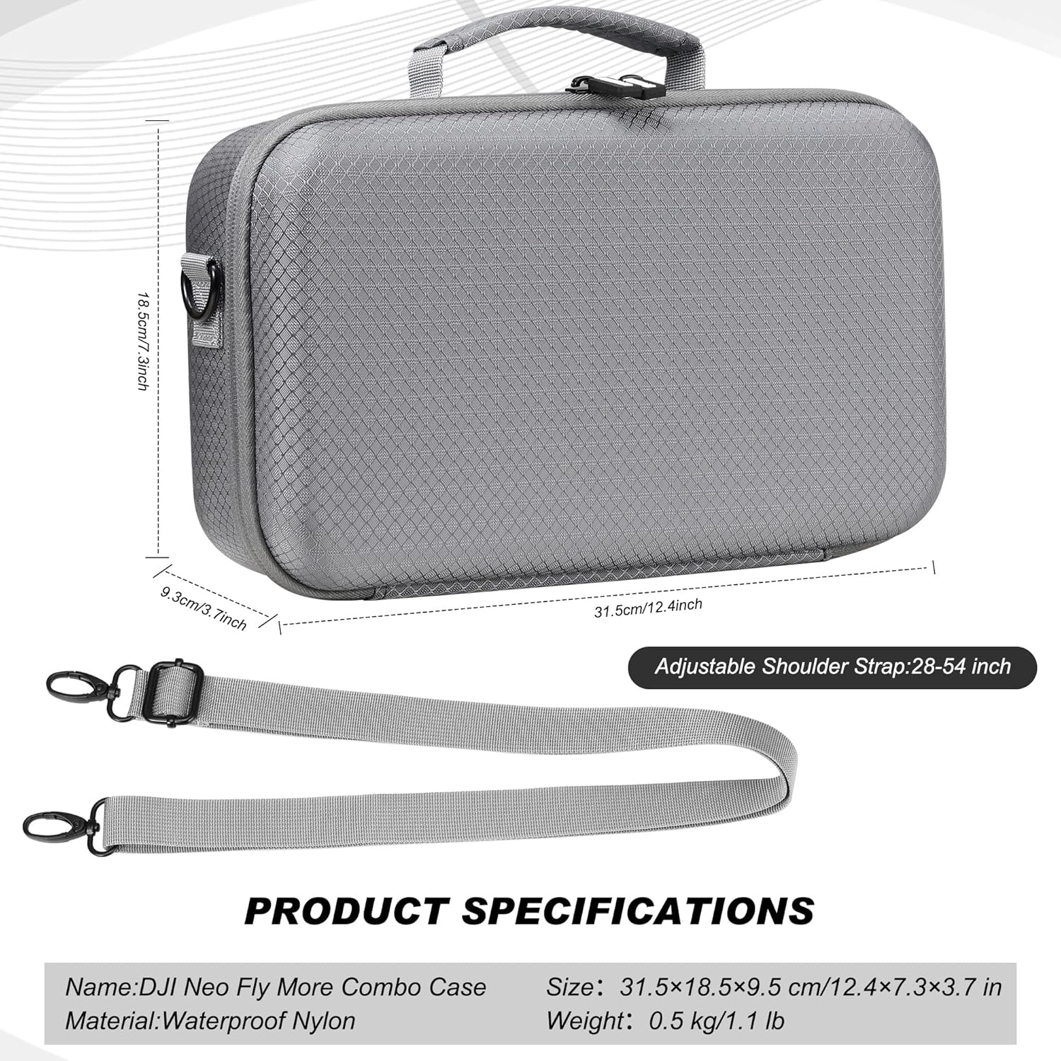 NEO Case, Waterproof hard Carrying Case for DJI NEO, Travel Storage Bag for DJI NEO Fly More Combo, Compatible RC-N3/N2 remote controller/Intelligent Flight Battery/Charging Hub and Accessories - Image 3