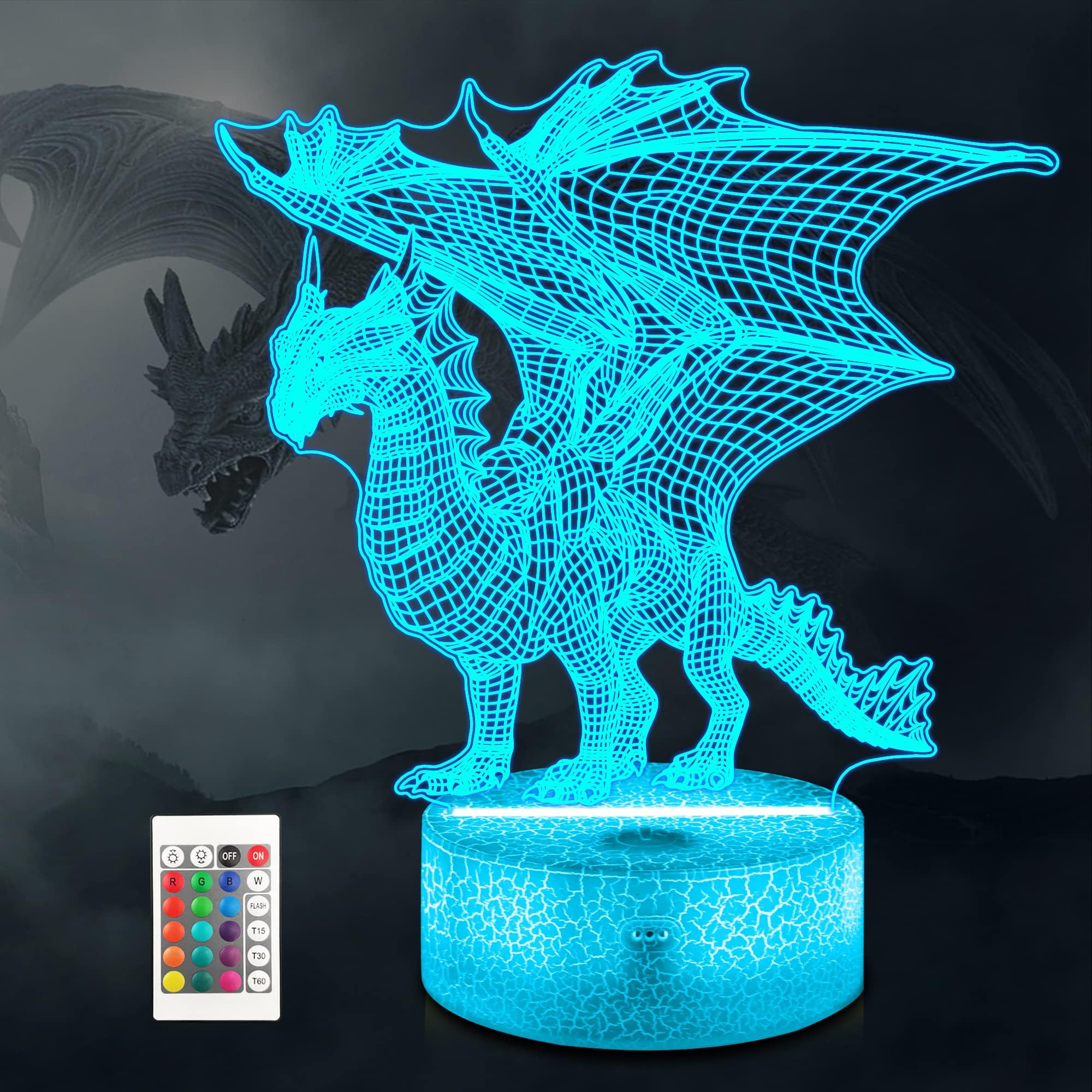 soputry Fire Dragon Lamps, 3D Printed Volcano Dragon Lamps Night Light