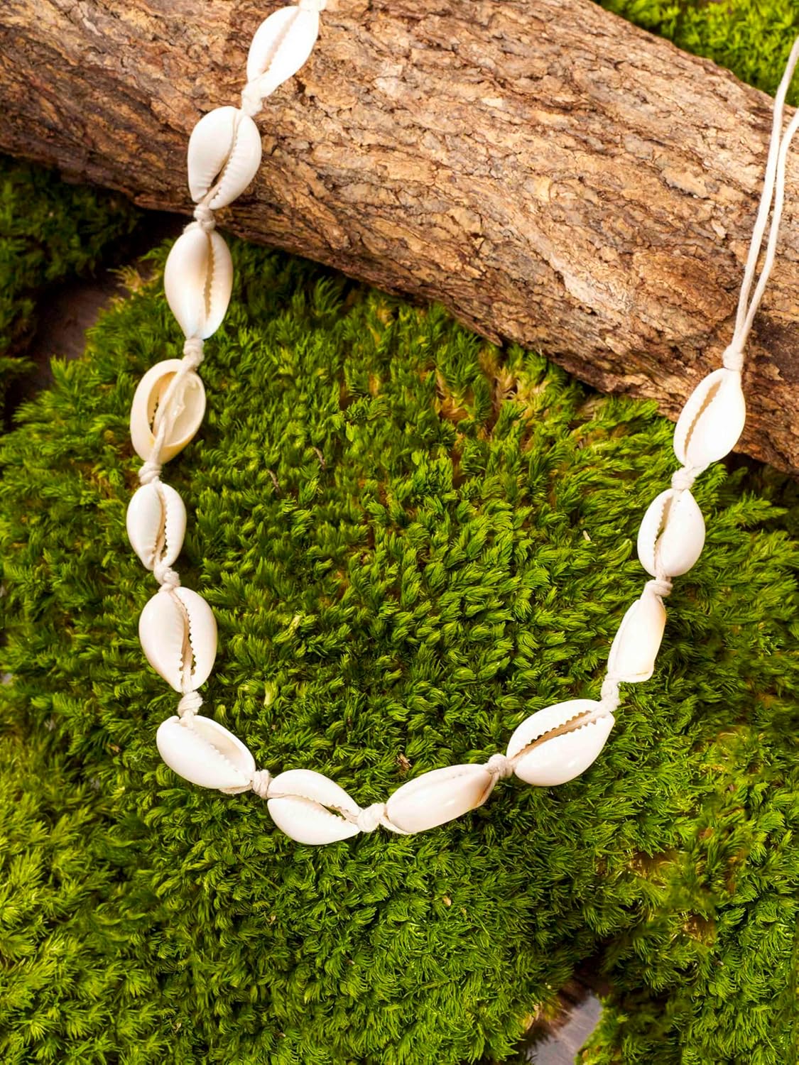 MINACHI Bohemian Cowrie Shell Choker Necklace, White Cord, Boho Summer Beach Shell Jewelry Gift for Women - Image 4