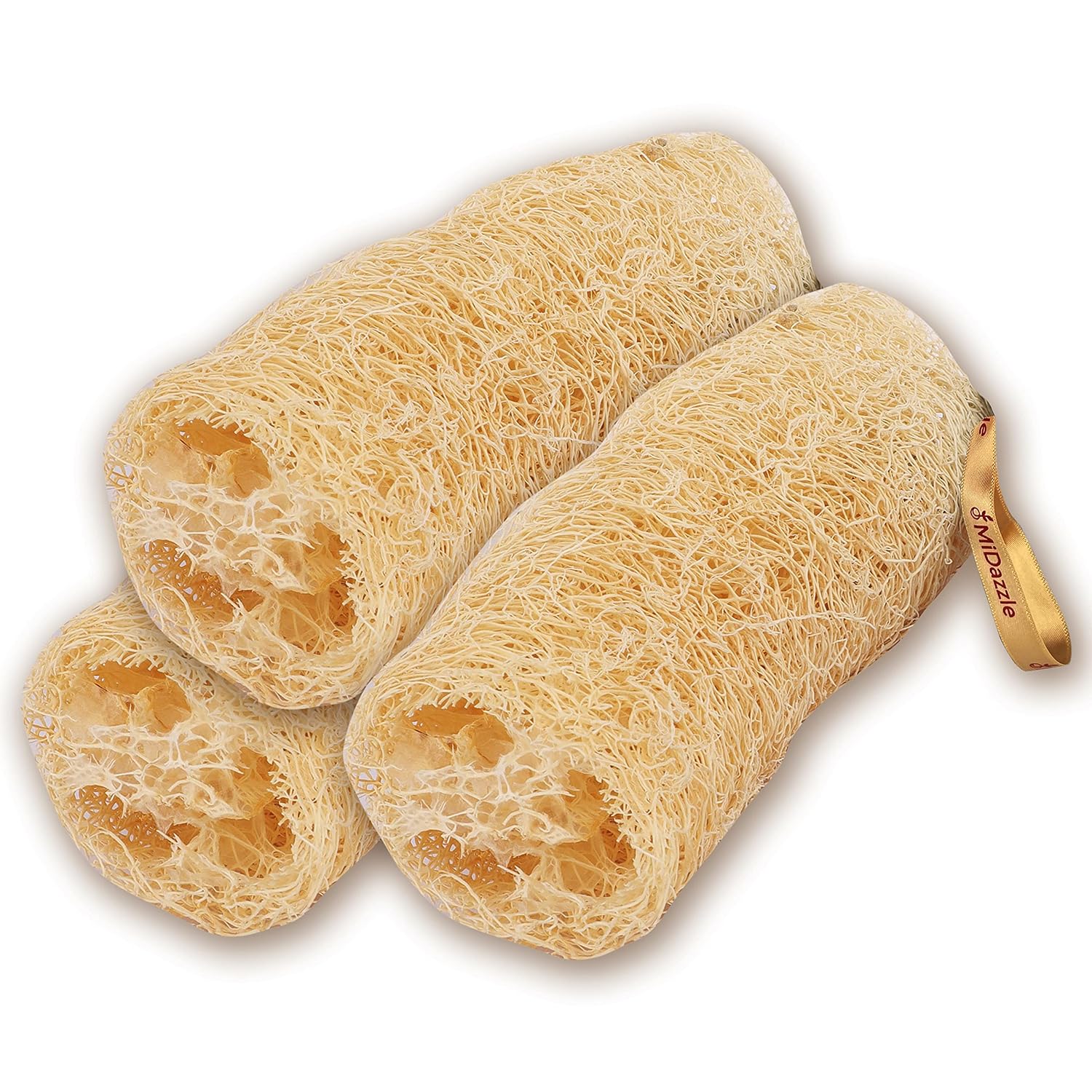 Omidazzle 100% Natural Body Scrubber Loofah For Bathing (Long) (Pack Of 3)