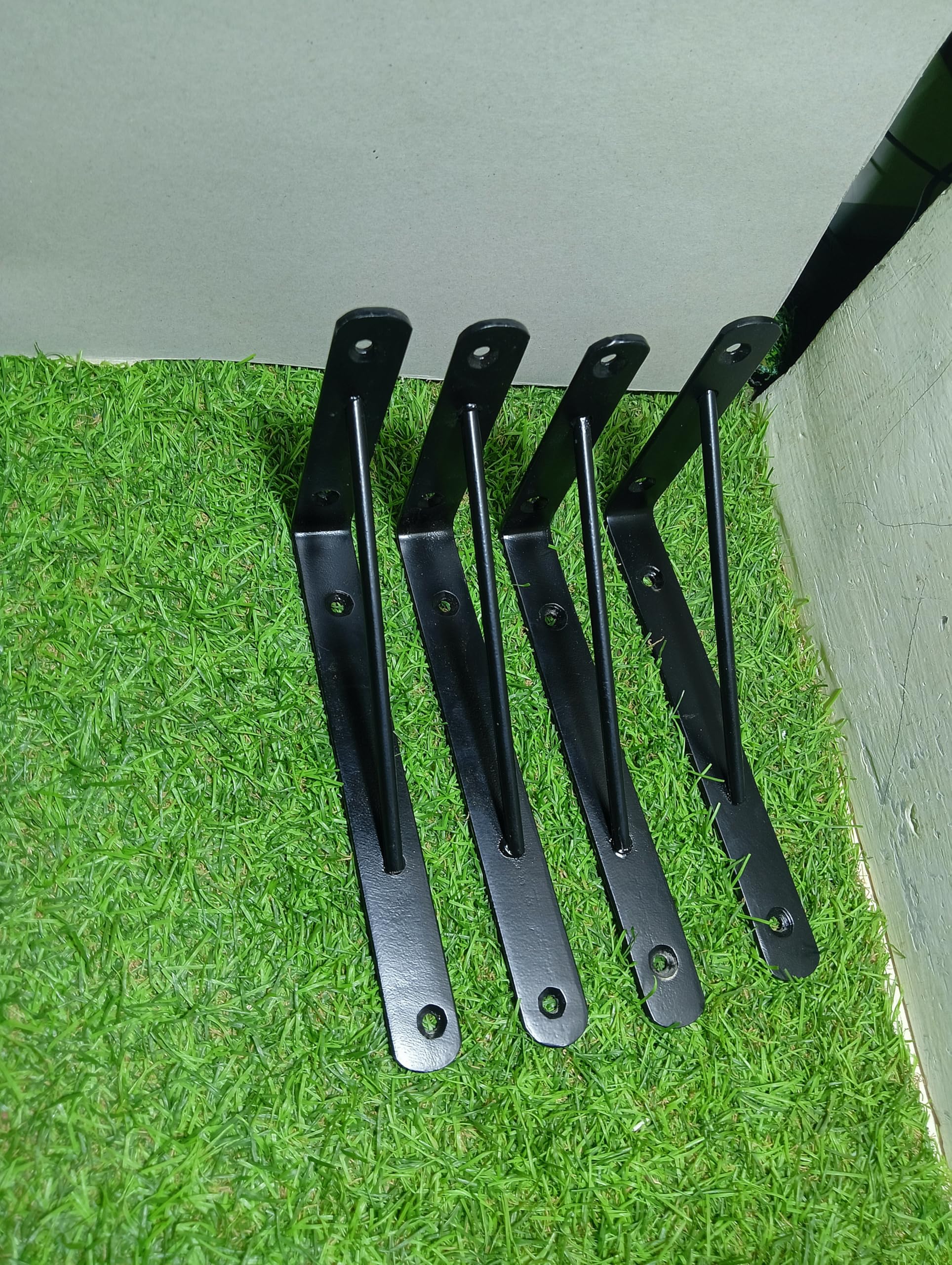 SAWS 8" Inch Heavy Duty Right Angle Shelf Brackets | Fits 7.5" x4.5 _8" Boards | Industrial Metal L Shelf Supports | Wall Mounted DIY Shelf Brackets for Garage Kitchen Office-image-35