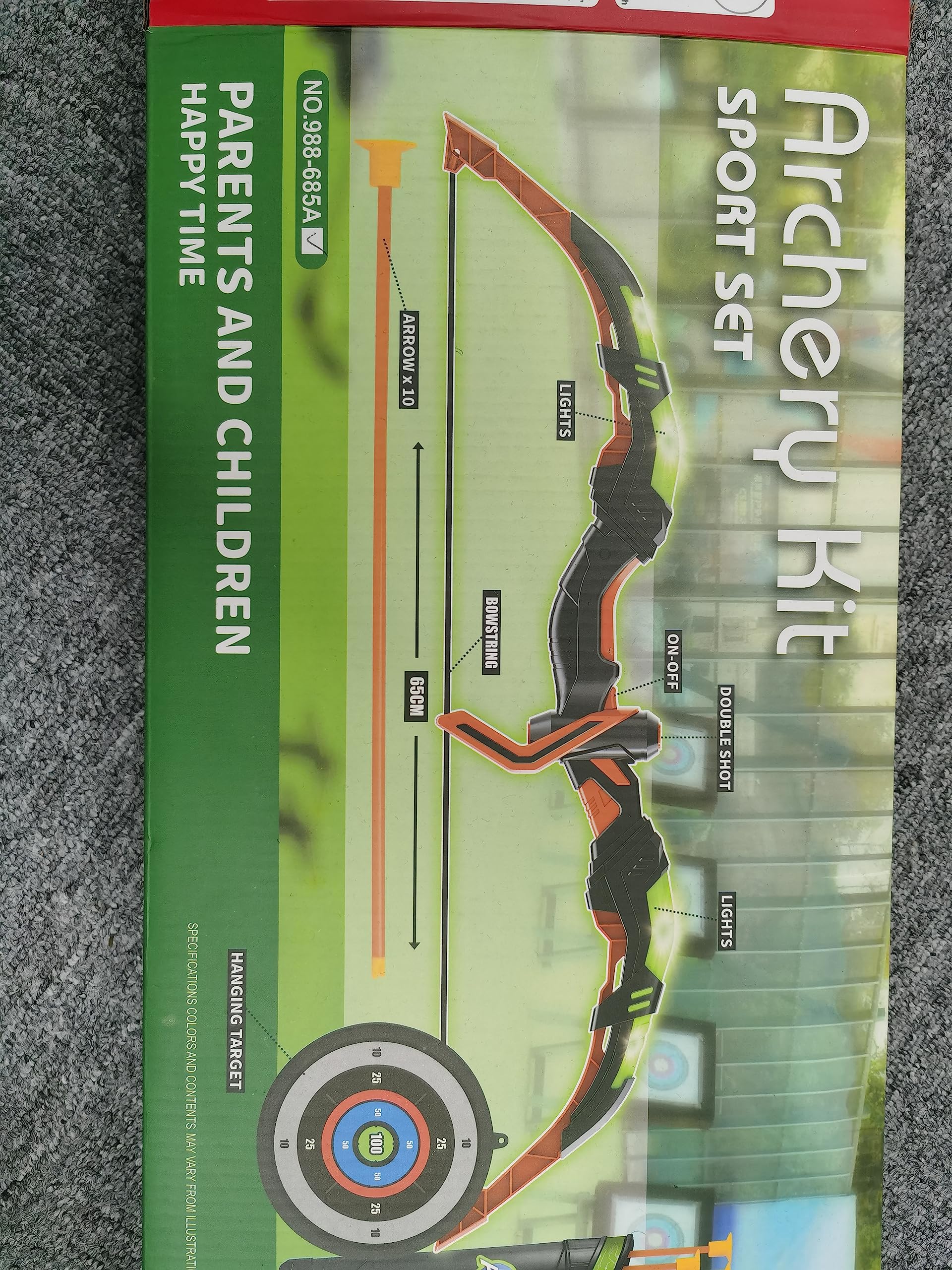 KIZJORYA Set Arco e Frecce per Bambini, Giocattolo da Tiro con Luce LED, Sport & Giochi All'aperto, Frecce a Ventosa, Bersaglio, Faretra, Regalo per Bambini dai 4 ai 6 e dai 8 ai 12 Anni