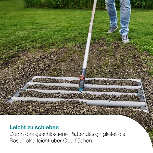Gardena combisystem Rasen Rakel 76 cm, Nivellierrechen für effiziente Rasenpflege, für alle combisystem Stiele, Erde und Sand verteilen, Rasen nivellieren und glätten, leicht zu schieben, (3569‑20) - 5