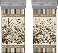 Vista 89 de Ambesonne Choo Choo Train Boy - Sábana bajera ajustable para motor de vapor, diseño de tren azul, verde, vintage, funda de cama con bolsillo