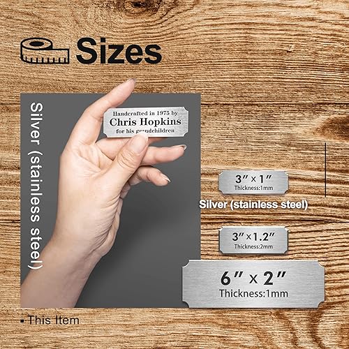 Miniatura 18 de Caramel Sweet Life Placas de nombre personalizadas, placa grabada de latón macizo, placas de trofeo grabadas, placa de nombre personalizada