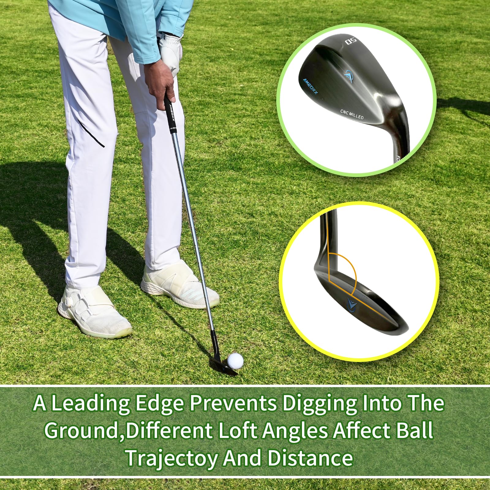 Golf Sand Wedge Premium Golf Wedge Set oder einzeln 50/52/54/56/58/60 Grad gefräste Fläche für mehr Spin Tolles Golfgeschenk