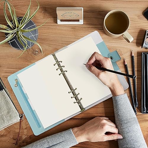 Miniatura 99 de Recambio de planificador A5 negro en blanco, insertos de planificador A5, repuesto de carpeta de 6 anillas, papel negro para carpeta recargable En