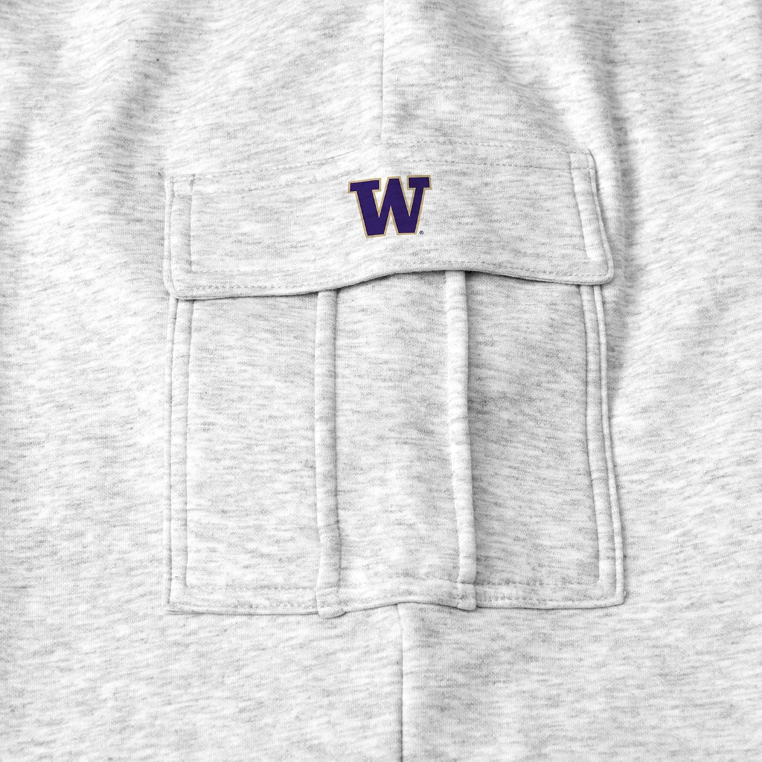Northwest NCAA Women's Fleece Cargo Pants, Straight Leg Lounge Trousers with Utility Pockets