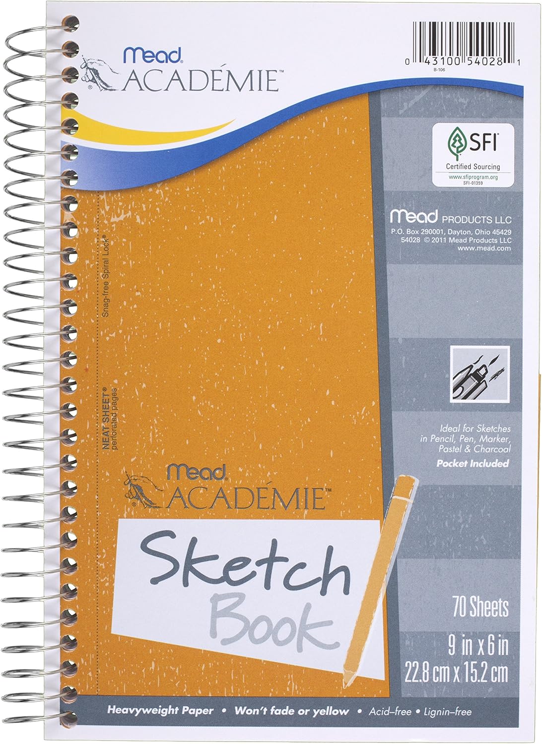 Mead Académie Spiral Sketchbook / Sketch Pad, Heavyweight