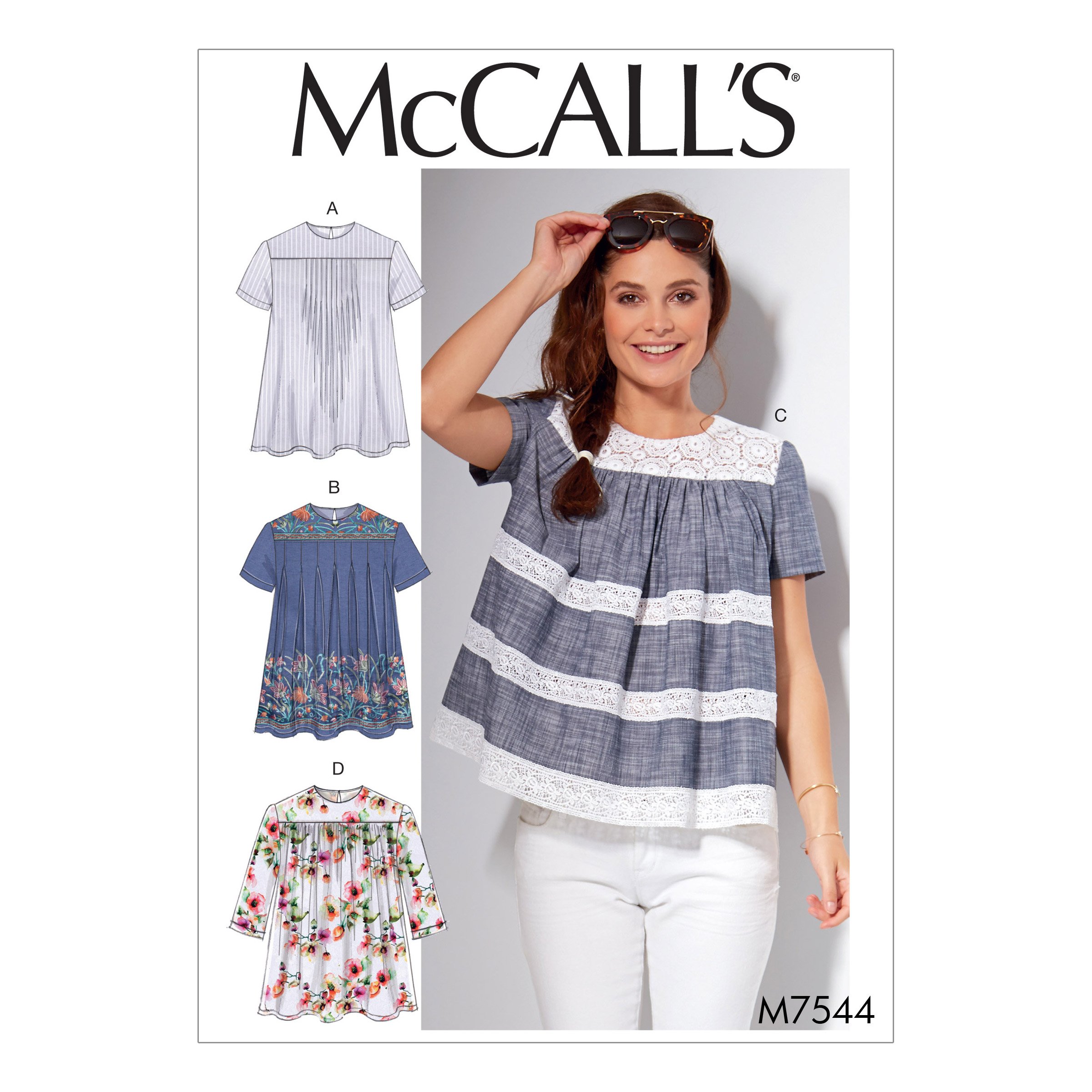 Patron de hauts McCall's 7544 couture vêtement femme taille 14-22 multicolore