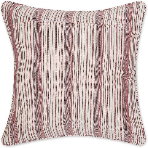 Miniatura 129 de DII Colección de fundas de almohada, algodón reciclado, cremallera oculta, 18x18, rayas cambray, azul brillante, 2 piezas