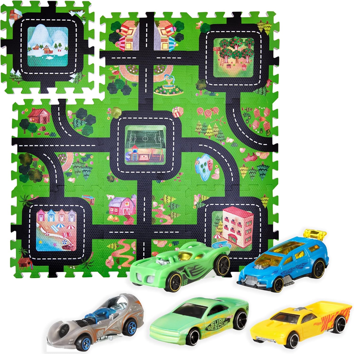 Foam Play Mat Road Toy Playmat Interlocking Floor Puzzle