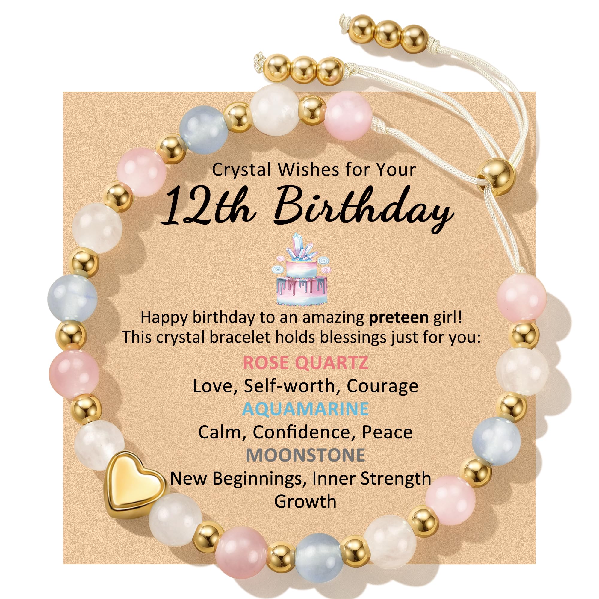 Sereney Birthday Gifts for Girls, 9-18 Year Old Birthday Crystal Bracelets
