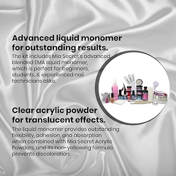 Mia Secret Professional Acrylic Nail Kit/Set For Beginner - Nail kit with everything - Kit de unas acrilicas completo mia secret - Kit para unas de acrilico completo