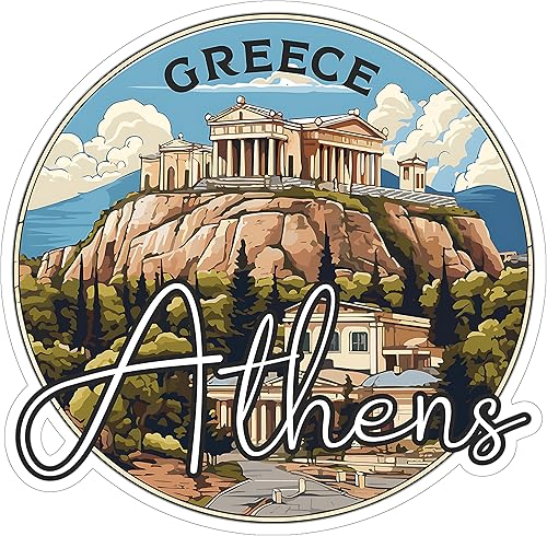 Miniatura 1 de Adhesivo Atenas Grecia  Calcomanías de vinilo y calcomanías impermeables  Calcomanías estéticas para portátiles, botellas de agua, teléfonos y más