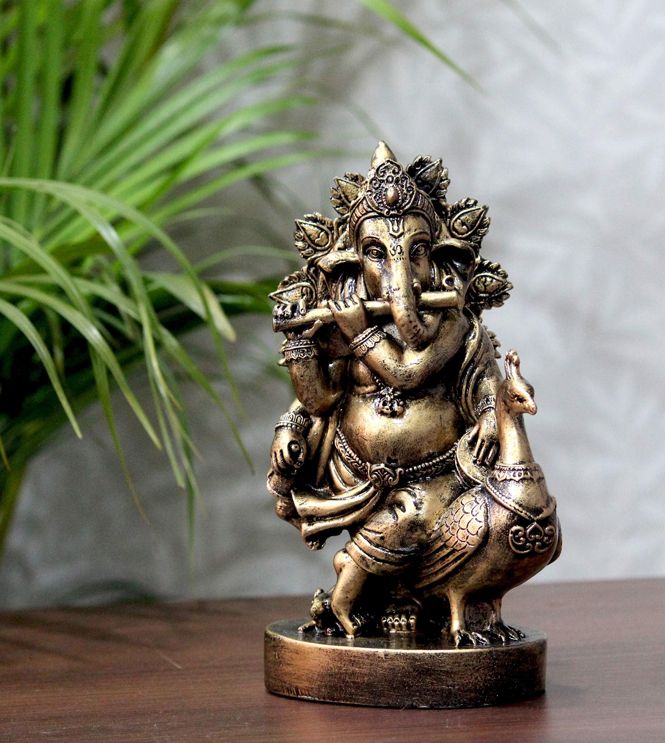Craft Junction Handcrafted Elegant Design Lord Ganesha Playing Basuri Decoraive Showpiece Figurine