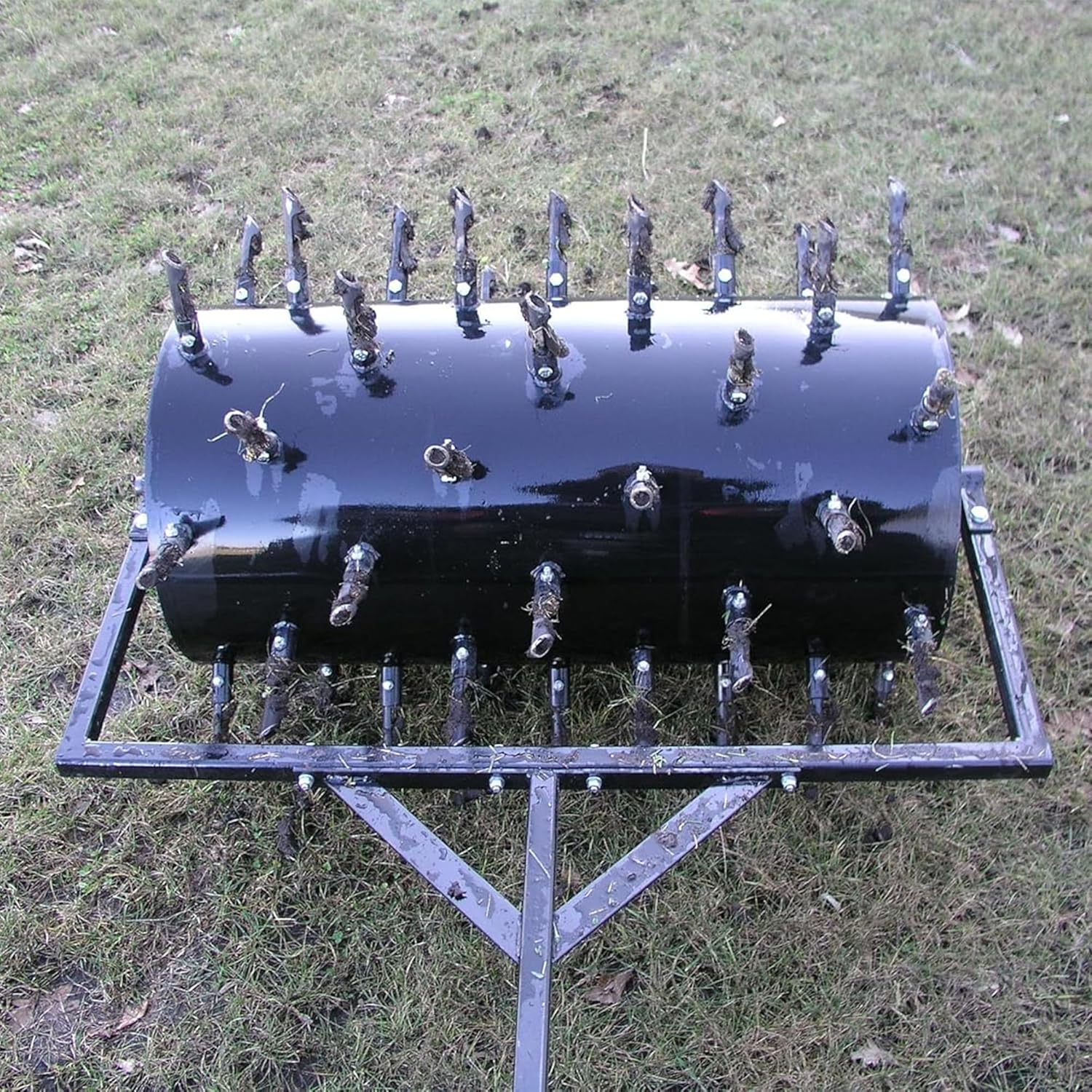 Yard Tuff Drum Plug Style Aerator Tow-Behind Steel Blade for UTVs, ATVs, or Utility Tractors, 36" Wide - Includes 54.6" Long Plugs