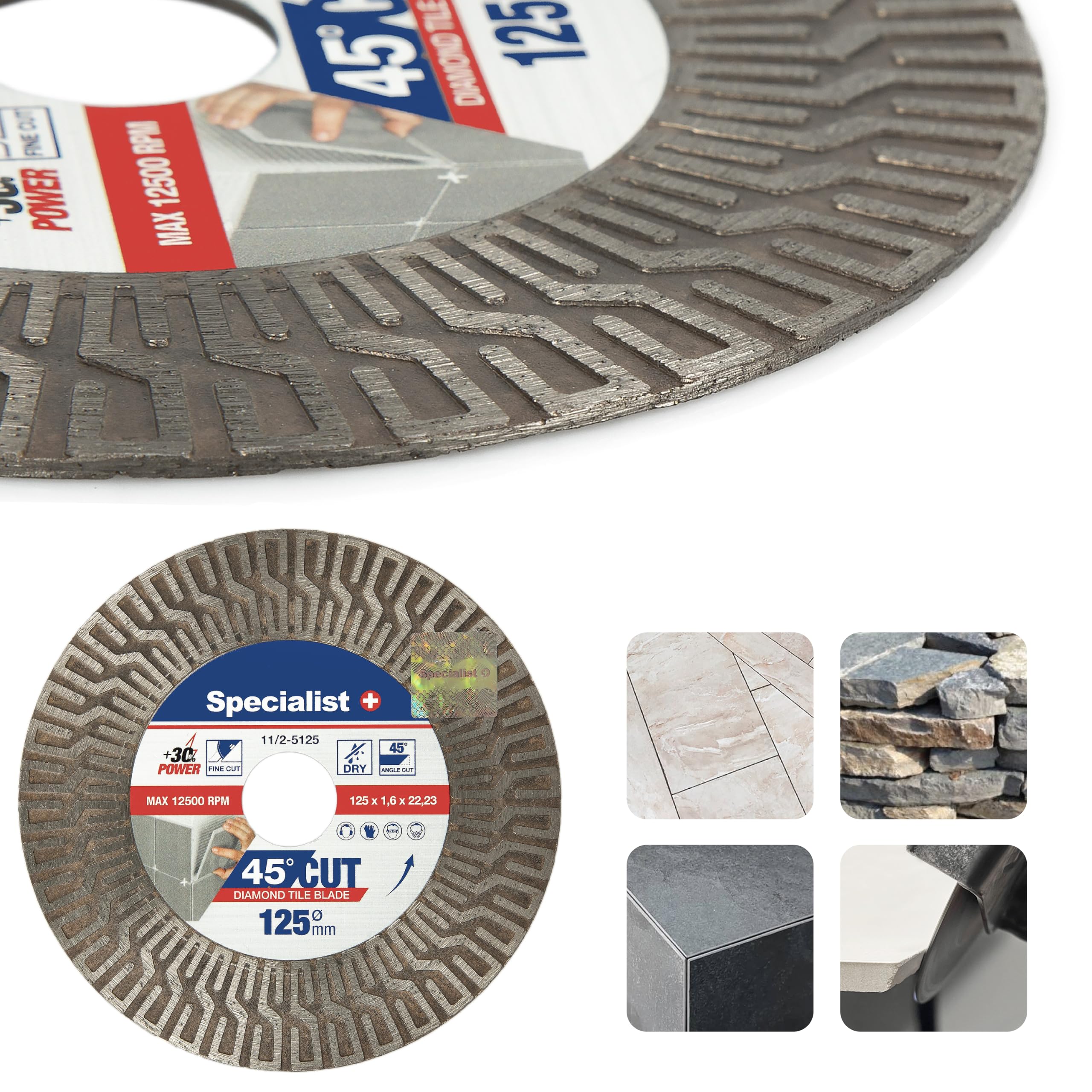 Specialist - Disco de diamantes, 3 piezas, 125 mm, disco universal para cortar azulejos, mármol, hormigón, cerámica, piedra