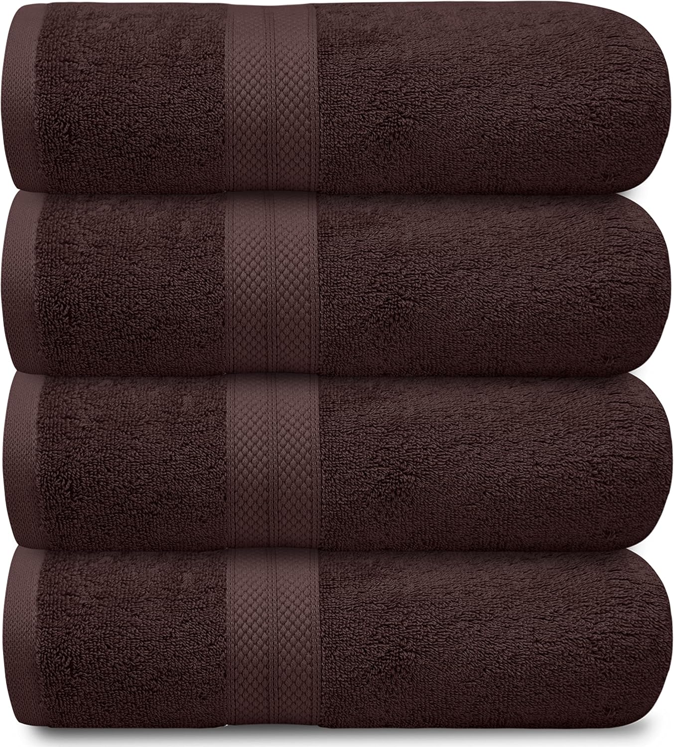 Avalon Towels Brown Bath Towels (Pack of 4) Size 27x54