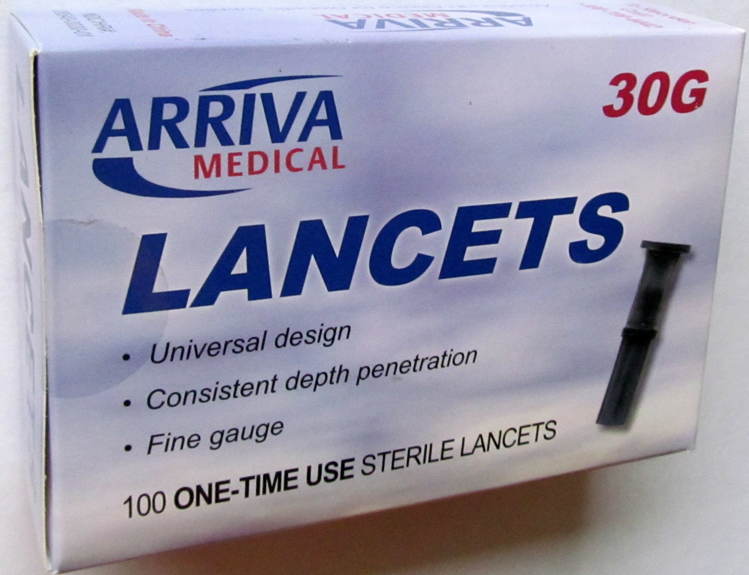 Arriva Medical 30G Fine Lancets Box of 100 Diabetic Care