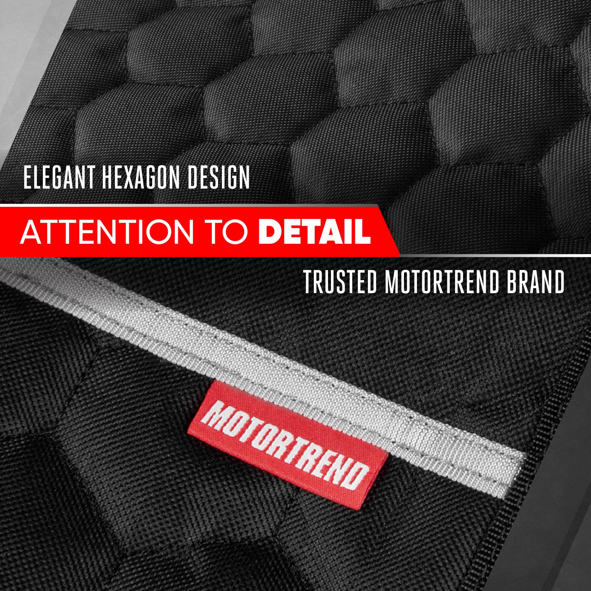Motor Trend Bench Seat Haustierbezug für Hunde - Deluxe Wasserdichter Hundesitzschutz, Universal Fit Rücksitzbezug für Autos und LKW, rutschfest und Kratzfest, Schwarz