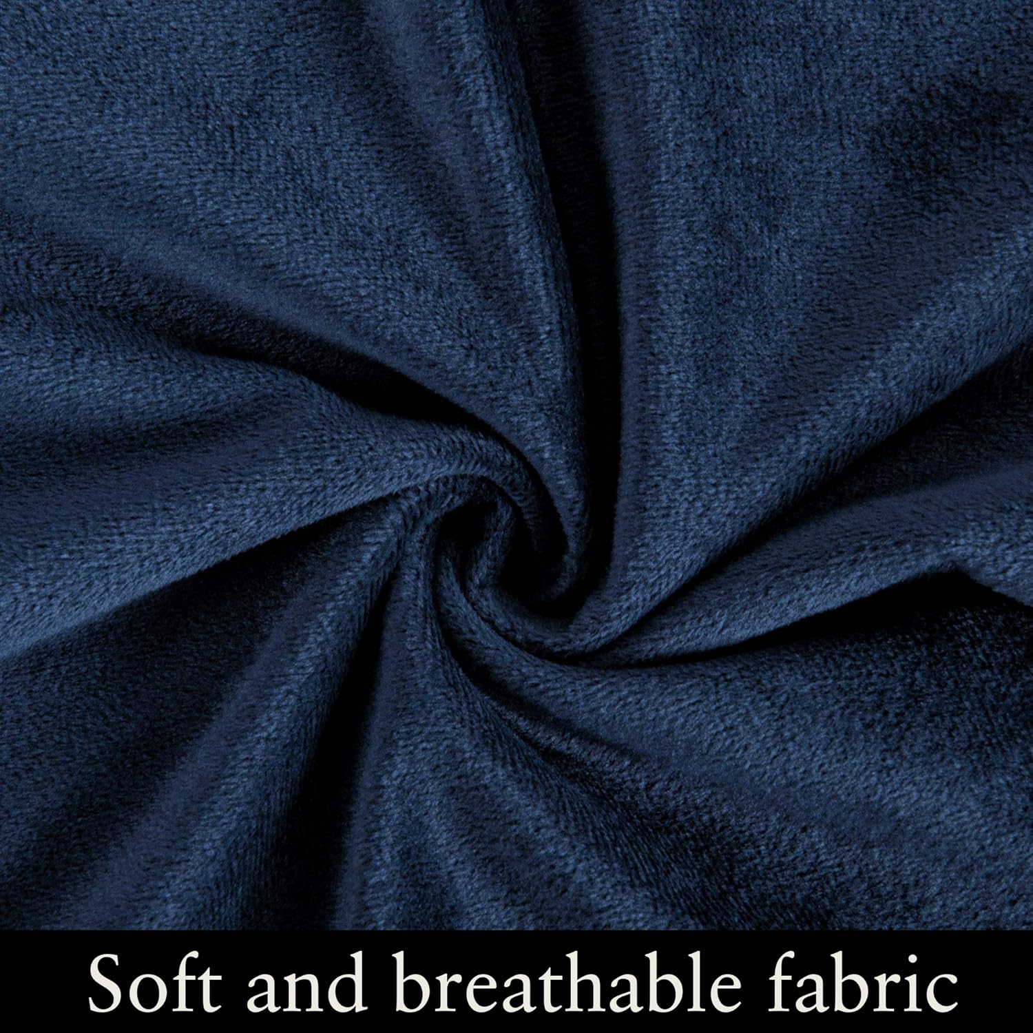 FLXXIE Velvet Duvet Cover Set, 3 Pieces Luxury Ultra Soft Zippered Flannel Comforter Cover Set, Navy Blue, Queen