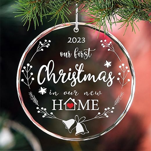 JUPPE Gifts for New Homeowners, First Christmas in Our New Home Ornament 2023, Romantic Housewarming Gifts for New Home Couples Housewarming Christmas Tree Decoration Present (New Home)