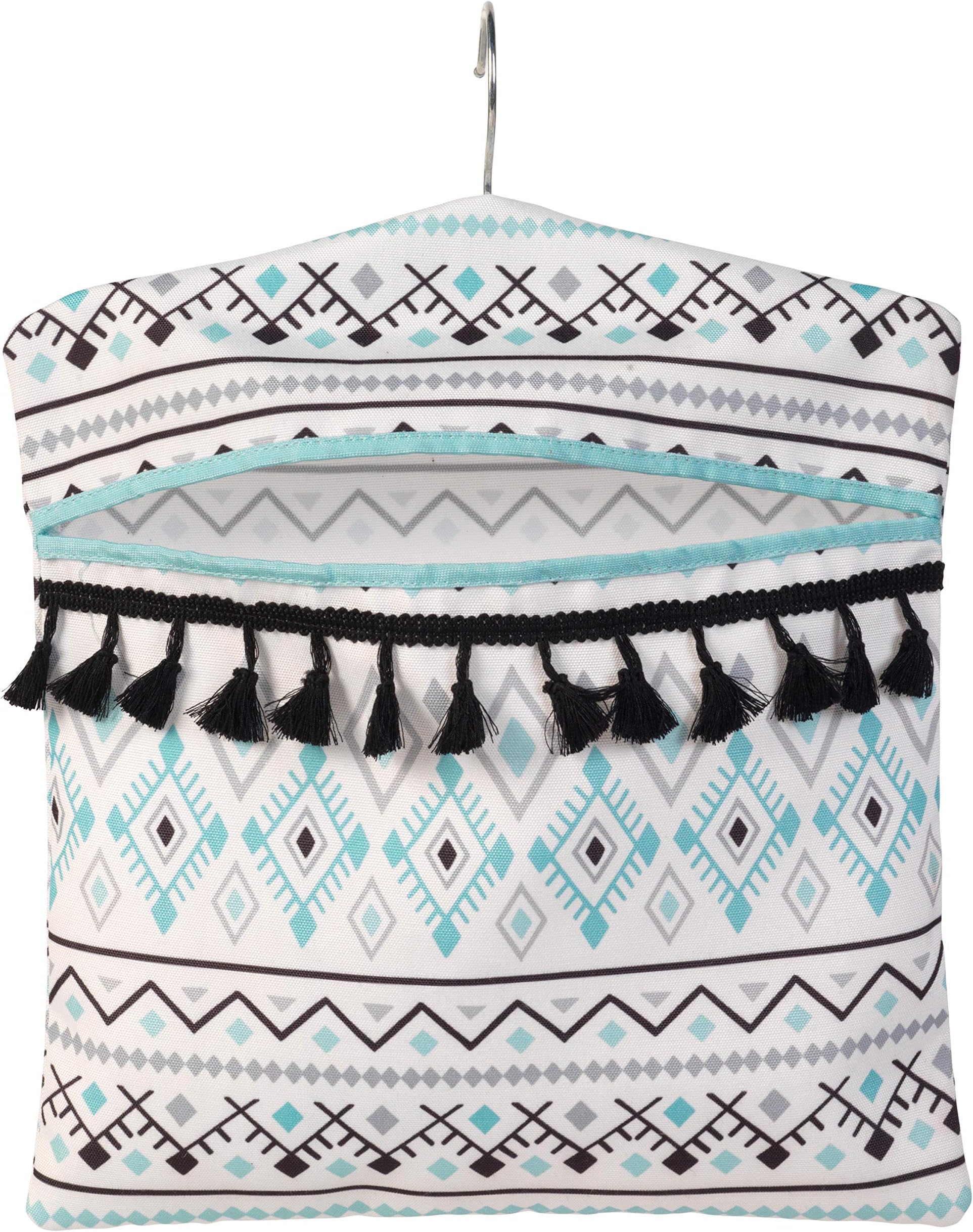 Beldray Aztec Peg Bag – Washing Line Hanger, Pegs Storage Sack, Holds Up To 50 Pegs, Clothespin Holder Pouch, Reusable Hanging Bag For Laundry Lines, Multicoloured Retro Pattern