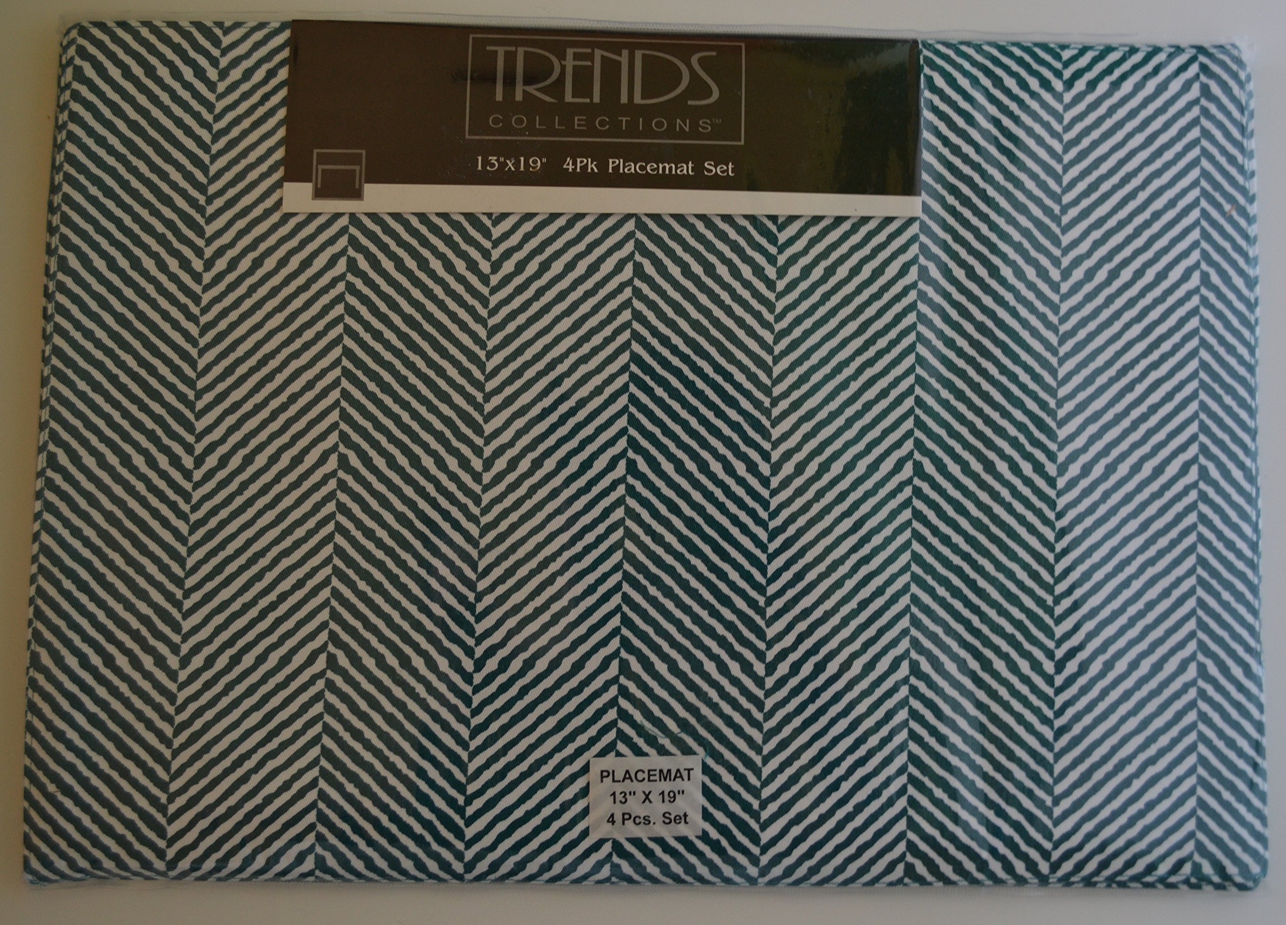 Trends Collections 4 Placemat Set Green/White
