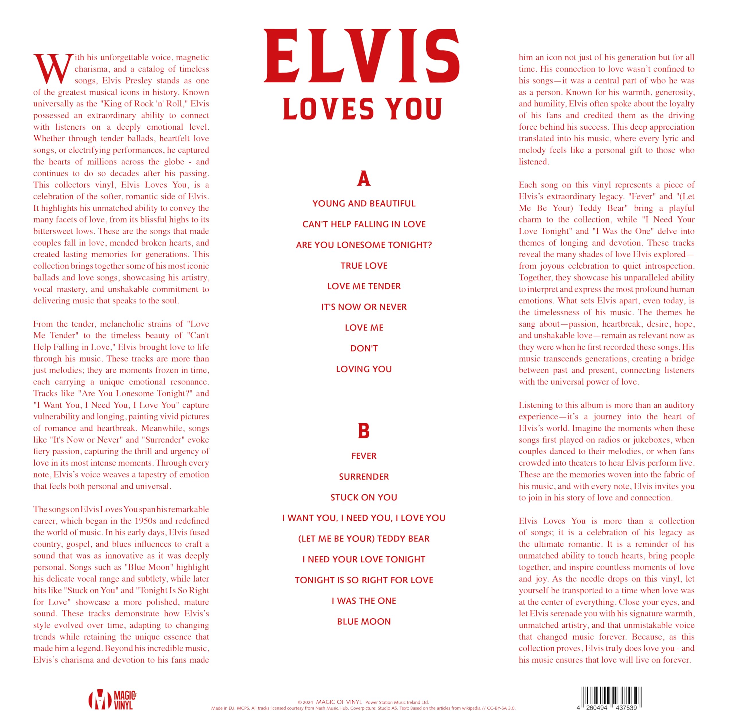 Elvis Presley - Elvis Loves You - Edizione limitata a colori