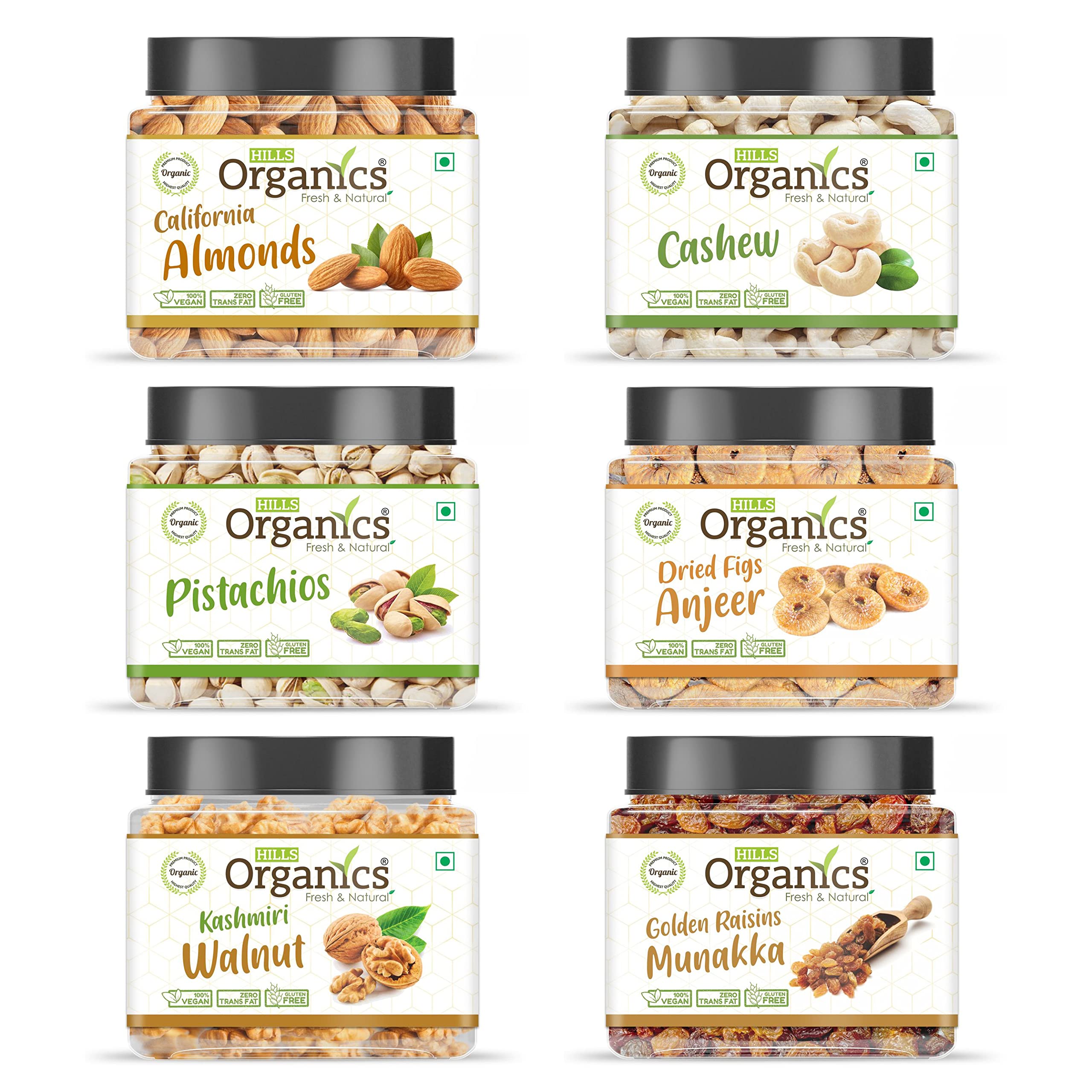 See full amazon price history chart for HILLS ORGANICS Dry Fruits Combo Pack - 600G | Almonds ,Cashew, Pistachios,Dried Figs Anjeer, Kashmiri Walnuts, Golden Raisin( 100G Each ) Nutritious & Delicious Dry Fruits | 100% Natural | Real Nuts | Gluten Free | Hygienically Packed | Healthy Snack HILLS ORGANICS Dry Fruits Combo Pack - 600G | Almonds ,Cashew, Pistachios,Dried Figs Anjeer, Kashmiri Walnuts, Golden Raisin( 100G Each ) Nutritious & Delicious Dry Fruits | 100% Natural | Real Nuts | Gluten Free | Hygienically Packed | Healthy Snack (B0BMQ6P267) Amazon Price History, Amazon Price Tracker