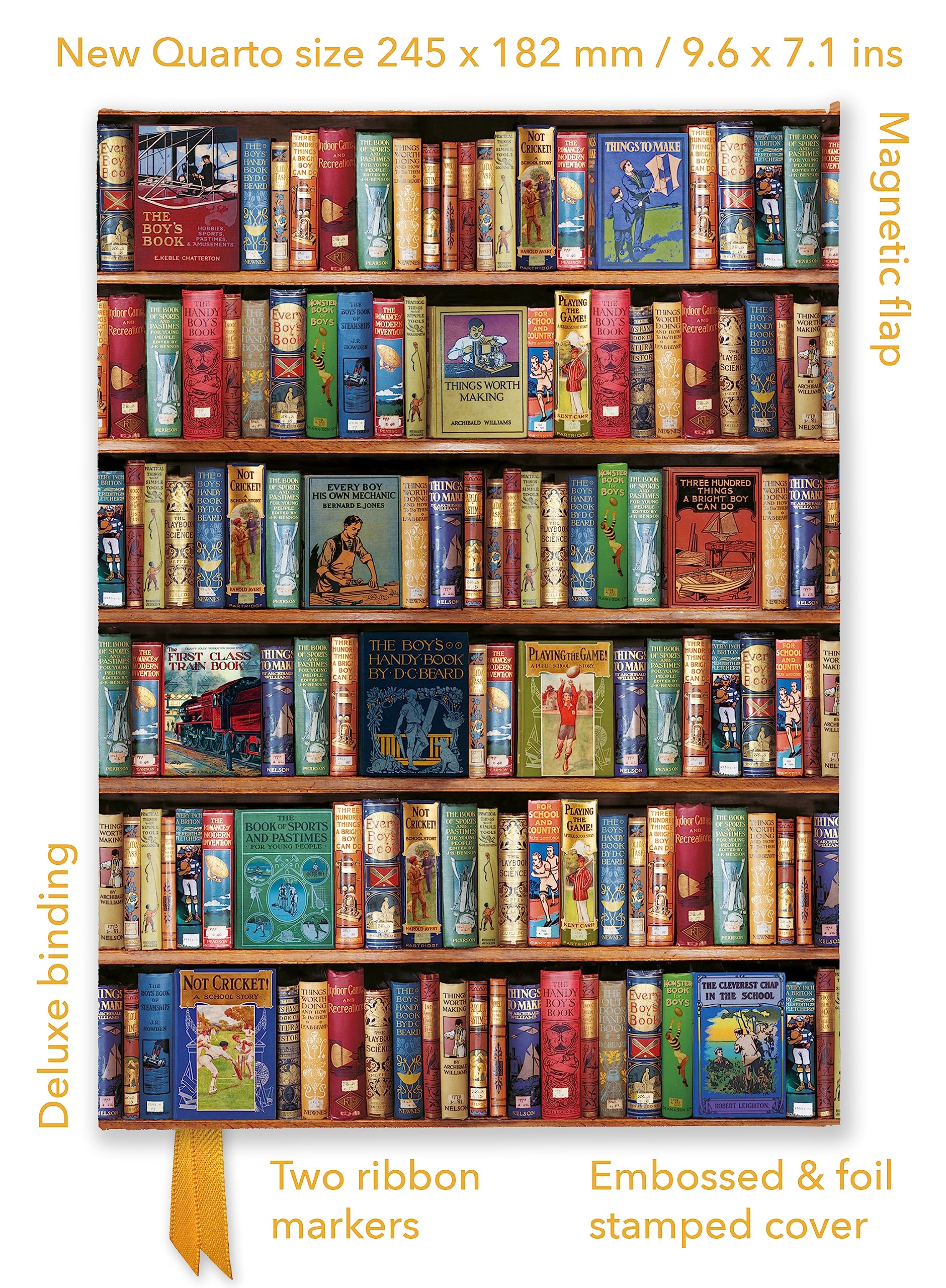 Bodleian Libraries: Hobbies & Pastimes Bookshelves (Foiled Quarto Journal) (Flame Tree Quarto Notebook)