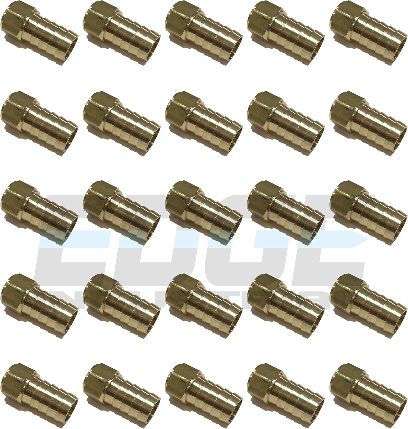 3/4 Hose ID to 1/2 Female NPT FNPT Straight Brass Fitting Fuel / AIR / Water / Oil / Gas / WOG (Qty 25)