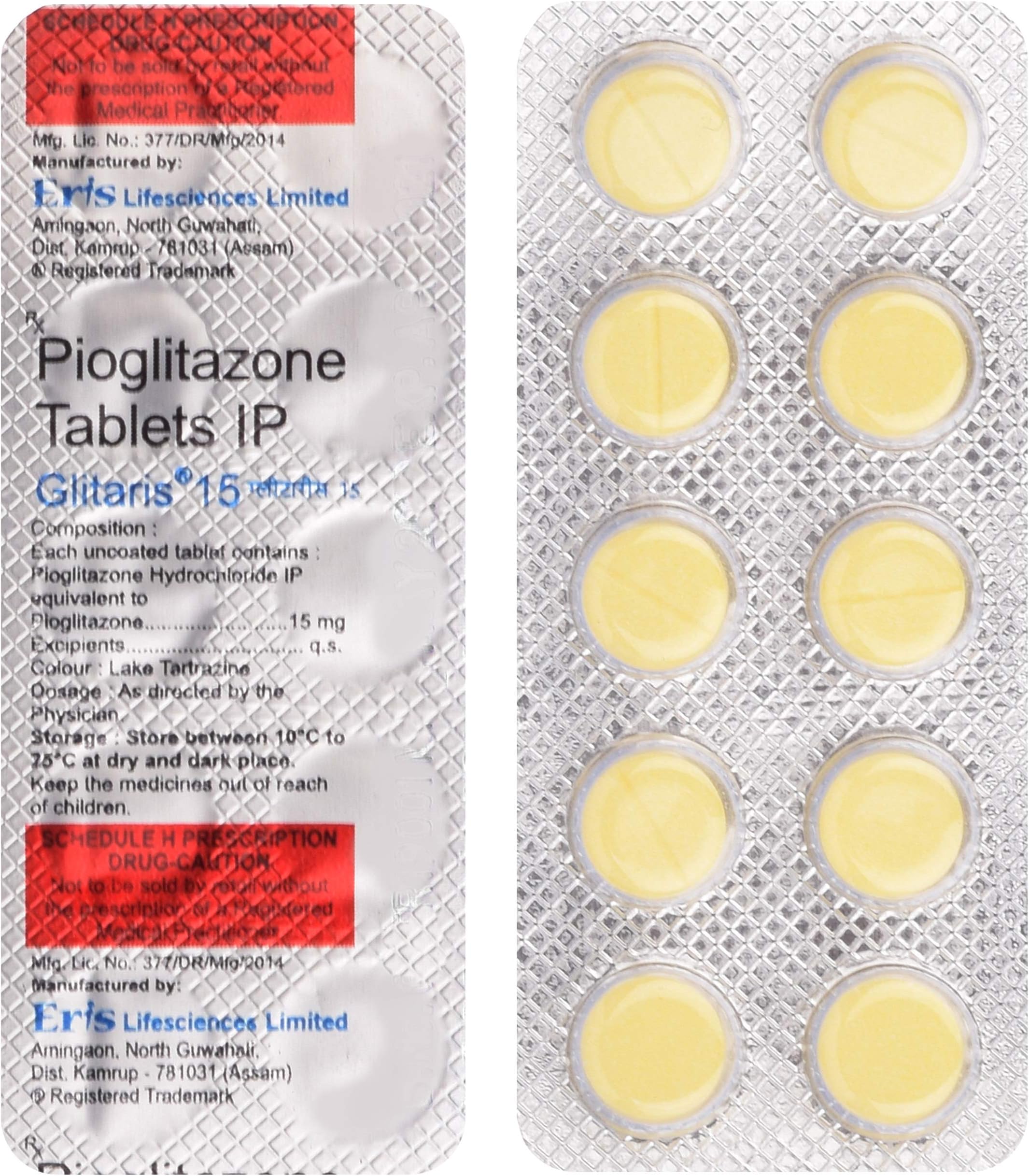 Glitaris 15 - Strip of 10 Tablets