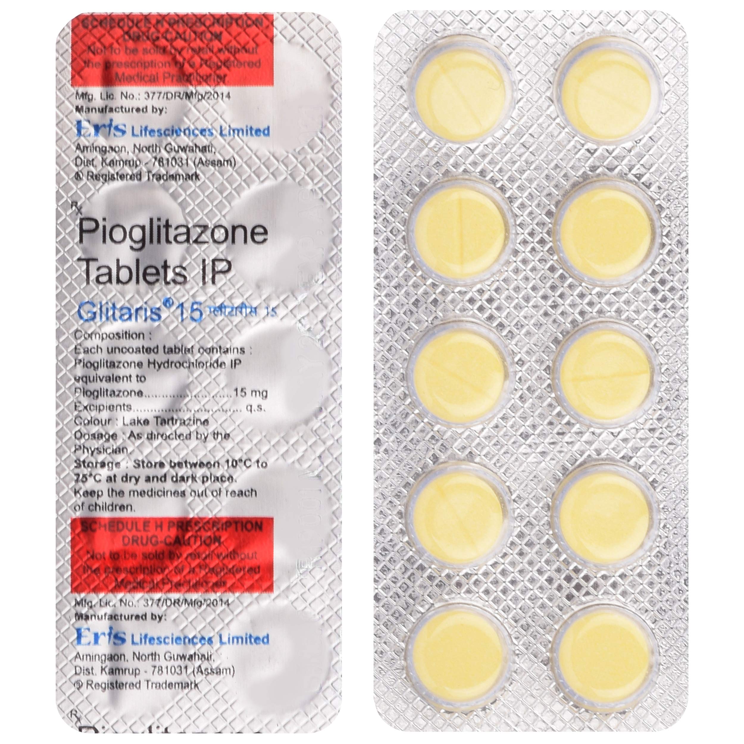 Glitaris 15 - Strip of 10 Tablets