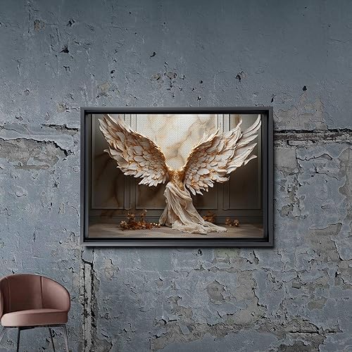 Miniatura 7 de Angel wings art, On canvas, Canvas Wall Art, Abstract Gray Feather Print, Modern Minimalist Artwork for Living Room Bedroom