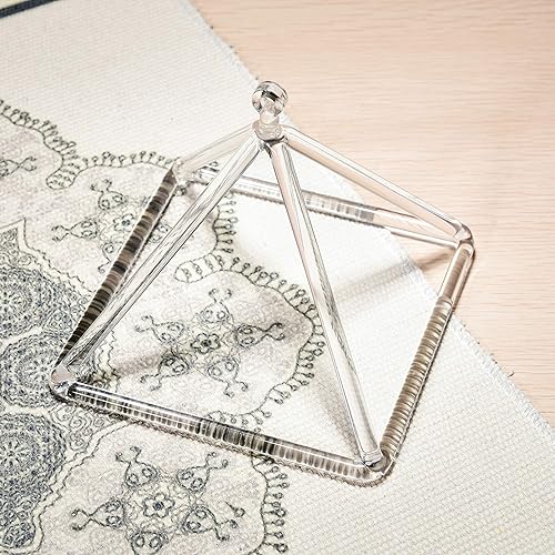 Vista 24 de TOPFUND Pirámide cantante de cristal de 8 pulgadas con funda de transporte de cuero artificial y delantero de gamuza de cuarzo Pirámide de canto