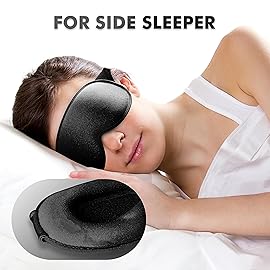 Sleep Eye Mask for Men Women, Lash Extensions 3D Sleeping Mask, Travel Blackout Night Blindfold Eye Shade Cover with Adjustable Strap (Black-3D)