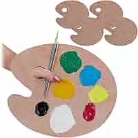 Tavolozza Colori In Legno Naturale - 30,5x25cm, Con Foro Per Pollice, Per Acrilici, Acquerelli, Artisti - Foto 10