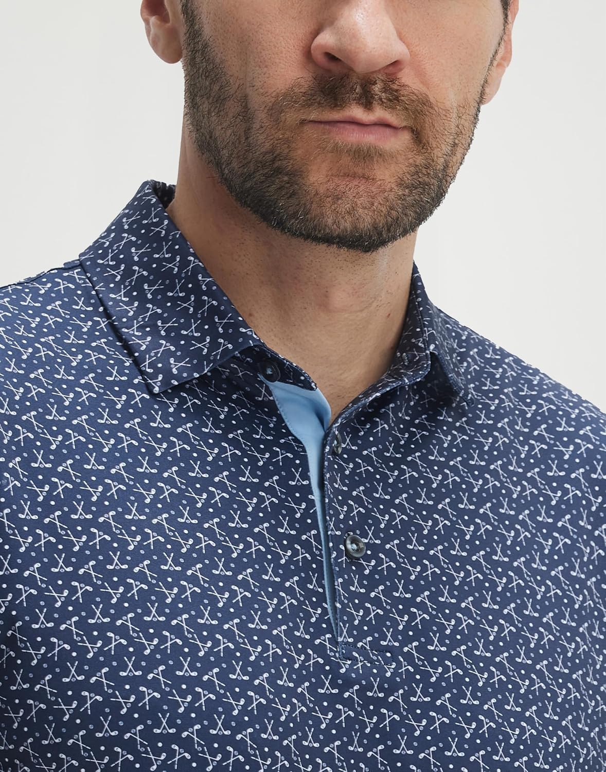 M MAELREG Mens Golf Shirt Print Performance Moisture Wicking Dry Fit Short Sleeve Casual Collared Polo Shirts for Men