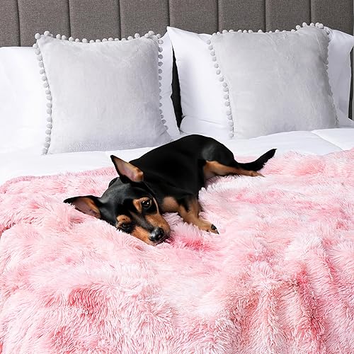 Miniatura 6 de PetAmi Manta impermeable para perros grandes, manta calmante para mascotas, protector de cama, sofá, manta lavable de piel sintética Sherpa para