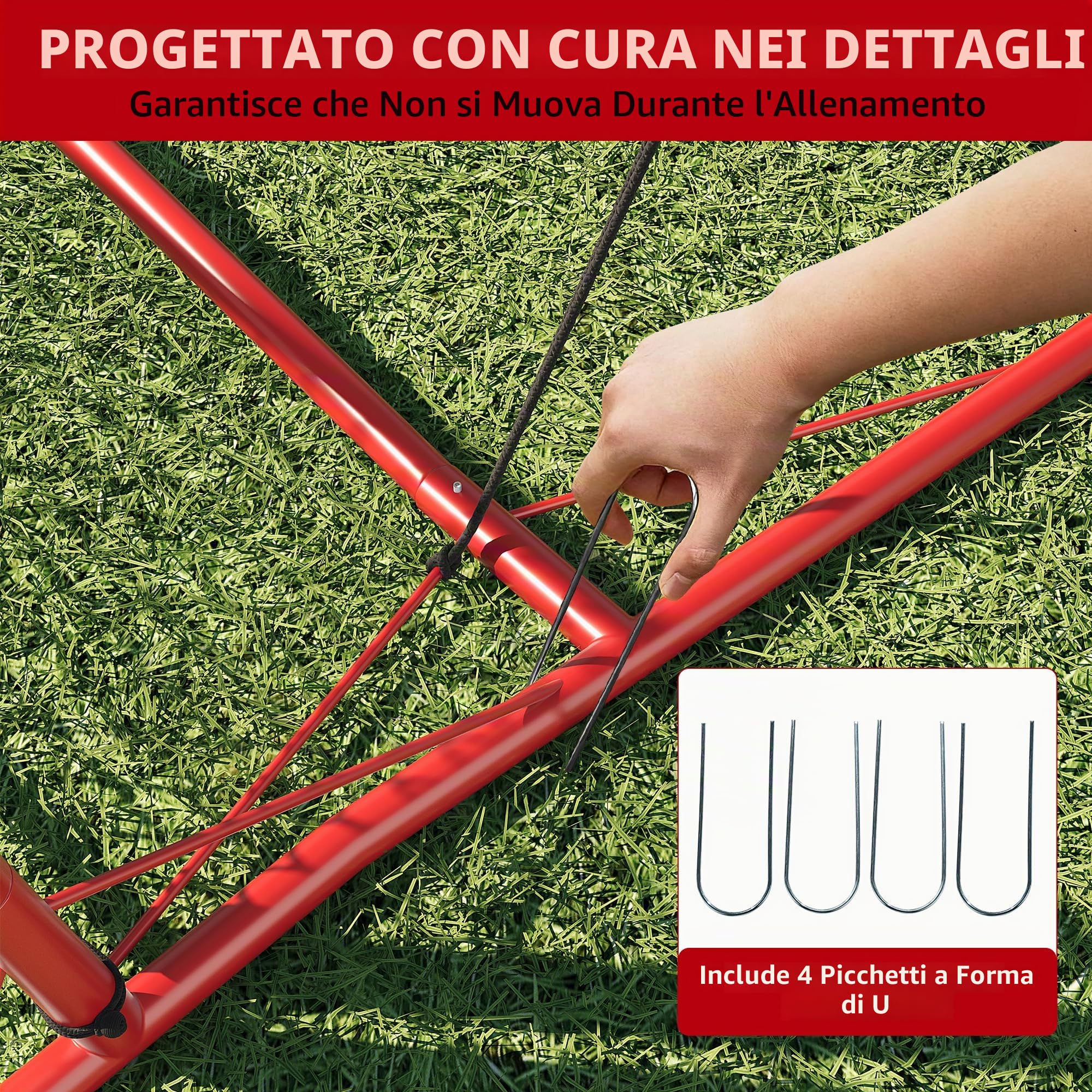 Rete da calcio rebounder 2-in-1 regolabile - Doppia superficie per allenamento passaggi e tiri - Ideale per pratica individuale e di squadra - Utilizzo indoor e outdoor - Include borsa