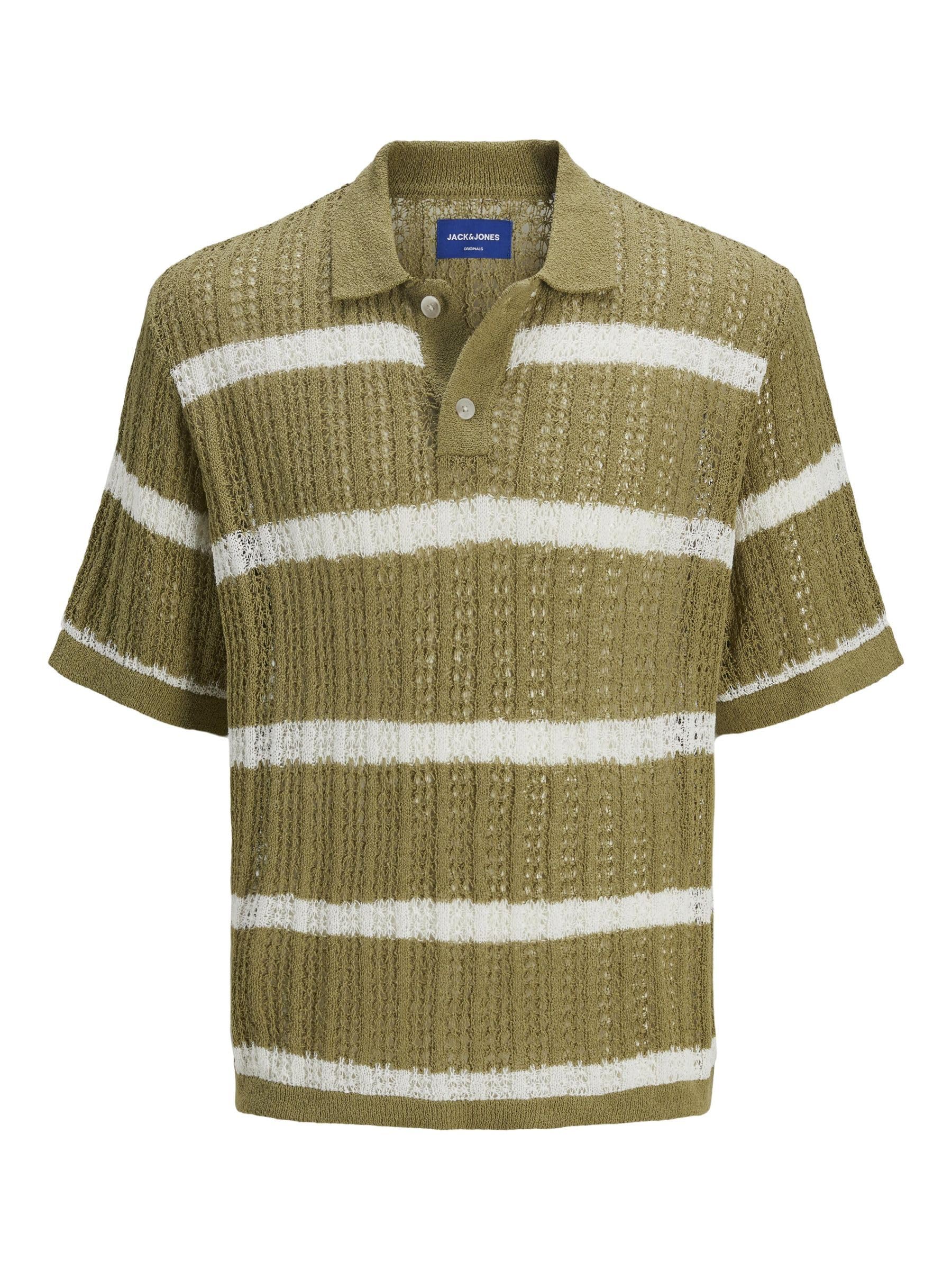 JACK & JONES Męska koszulka polo w paski, cedr, S