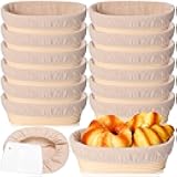 Gejoy 30 Set Bread Proofing Baskets 10 Inch Oval Shaped Banneton Dough Proofing Bowls Kit with Cloth Liner and Plastic Scraper Sourdough Basket for Home Sourdough Bakers Supplies