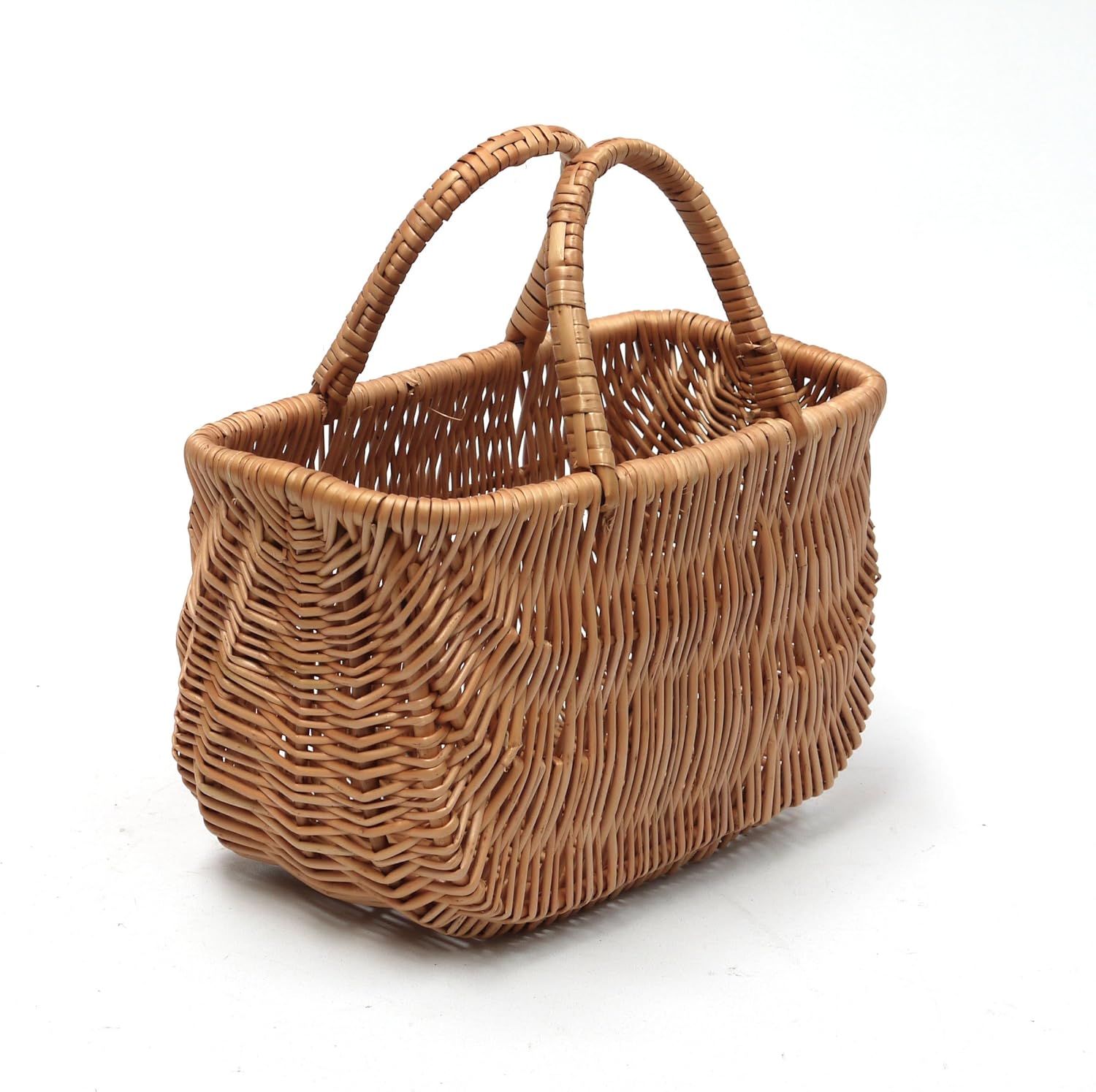 Small Wicker Shopping Basket/Two Handles Amazon.co.uk Home & Kitchen