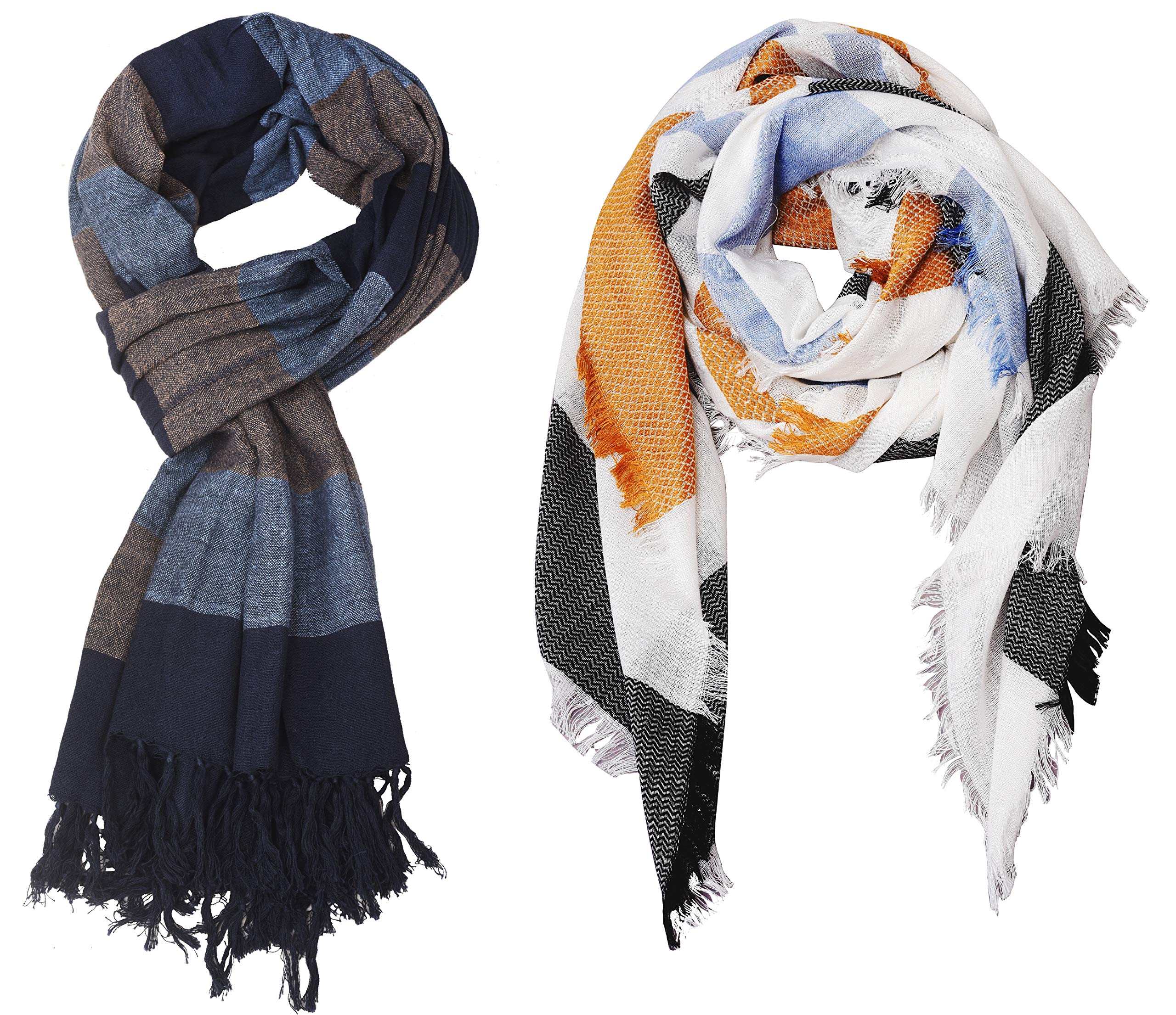 Men's and Women's Sober Look Scarf (Multicolour) -Combo Pack of 2
