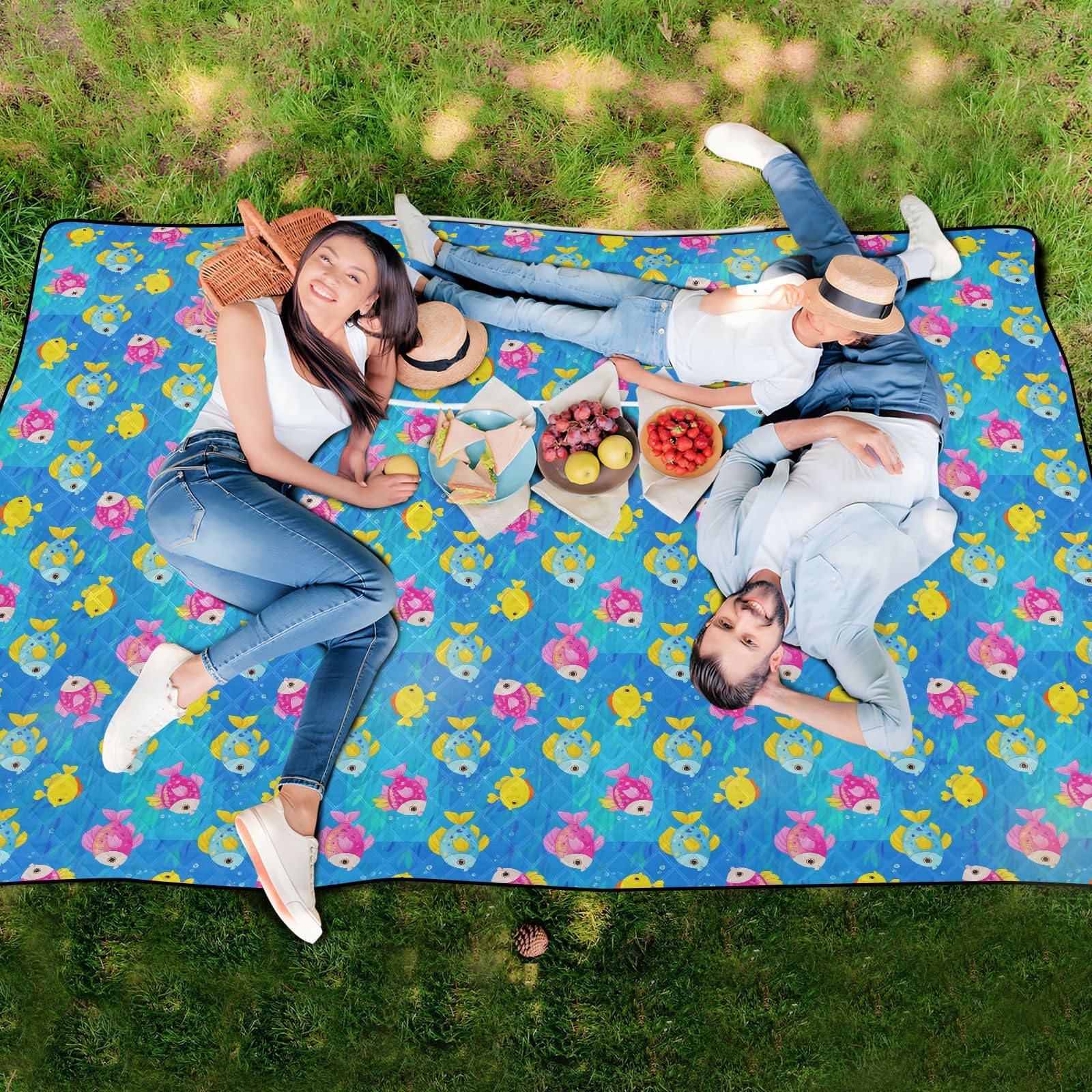 Oceano Animale Pesci Tropicali Blu Colorato Impermeabile Picnic Tavolo Resistente all'acqua Campeggio Partito Playmat Outdoor per Terra Coppie Regalo Manta de Playa Anti